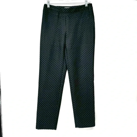 VALENTINO Silk Blend Black Checkers Pant Size 4 - Picture 6 of 7